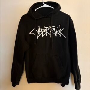 Black Hoodie with Cybertruck White Graphic